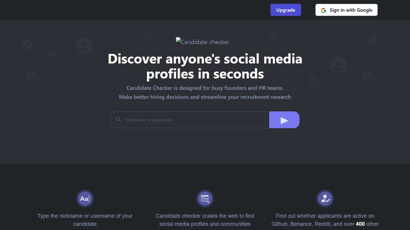 Candidate Checker | Find Anyone's Profile